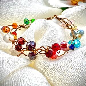 Multi Colored Crystal Beads Bracelet